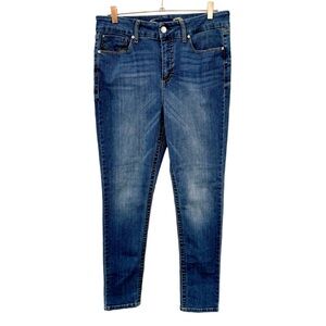 SEVEN7 High Rise Tummyless Shaping Skinny Jeans Medium Wash Stretch Size 12